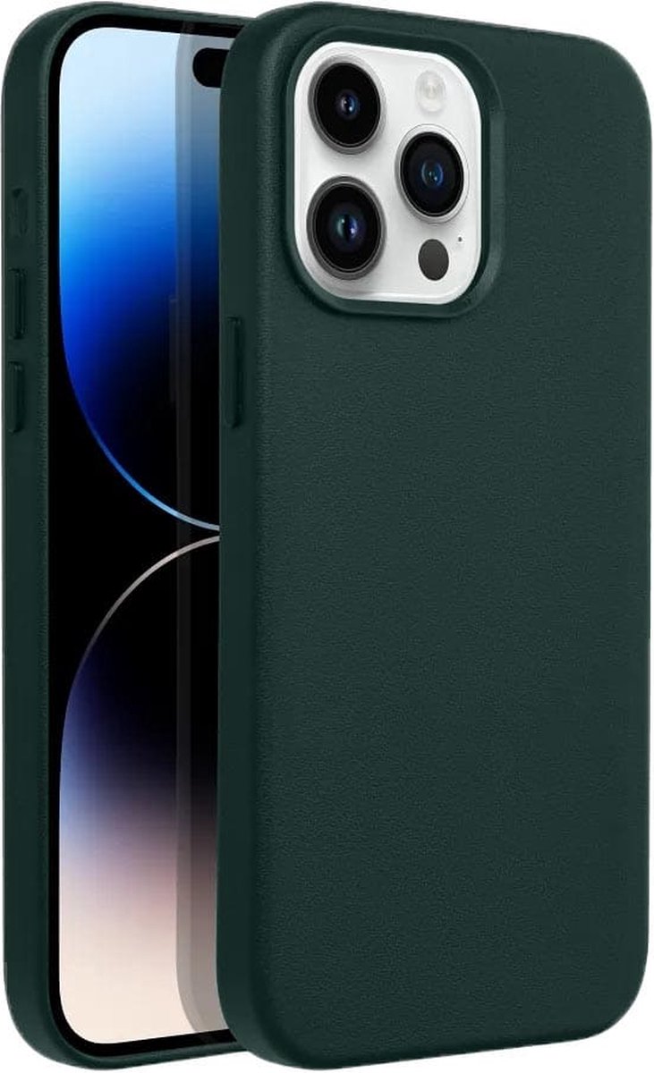 Casify Leren Hoesje geschikt voor MagSafe iPhone 14 Pro Max Hoesje - Bosgroen