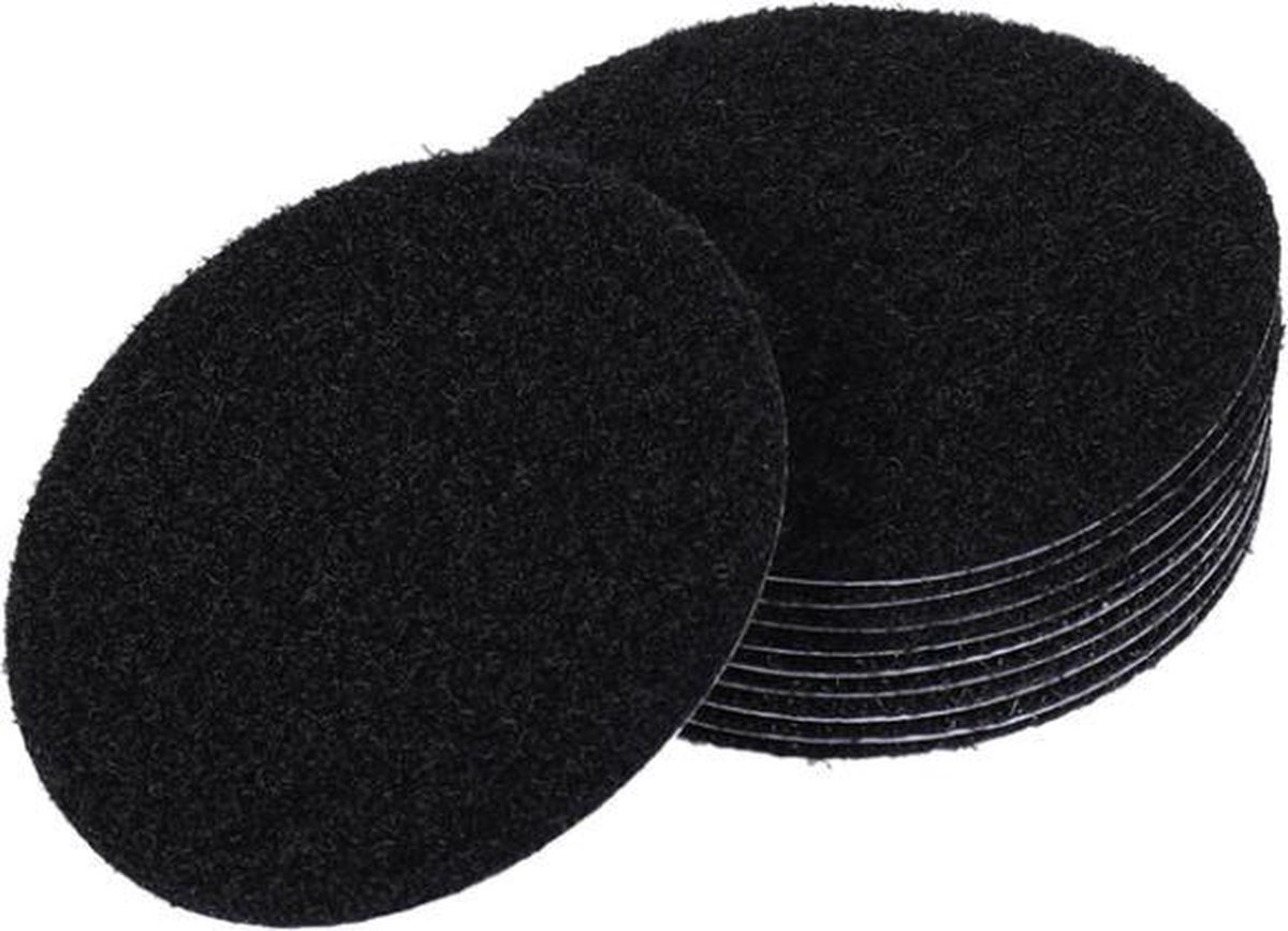 Scoby - Zelfklevend Klittenband - Ronde Sluiting - Nylon Hook and Loop - 10 Paar - Ø 6 cm - Zwart