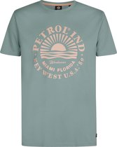 Petrol Industries - Heren Artwork T-shirt Dolphincrest - Blauw - Maat XL