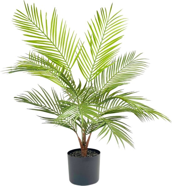 Palmier artificiel 80cm UV | Palmier artificiel Chamaedorea | Petite plante artificielle de palmier tropical