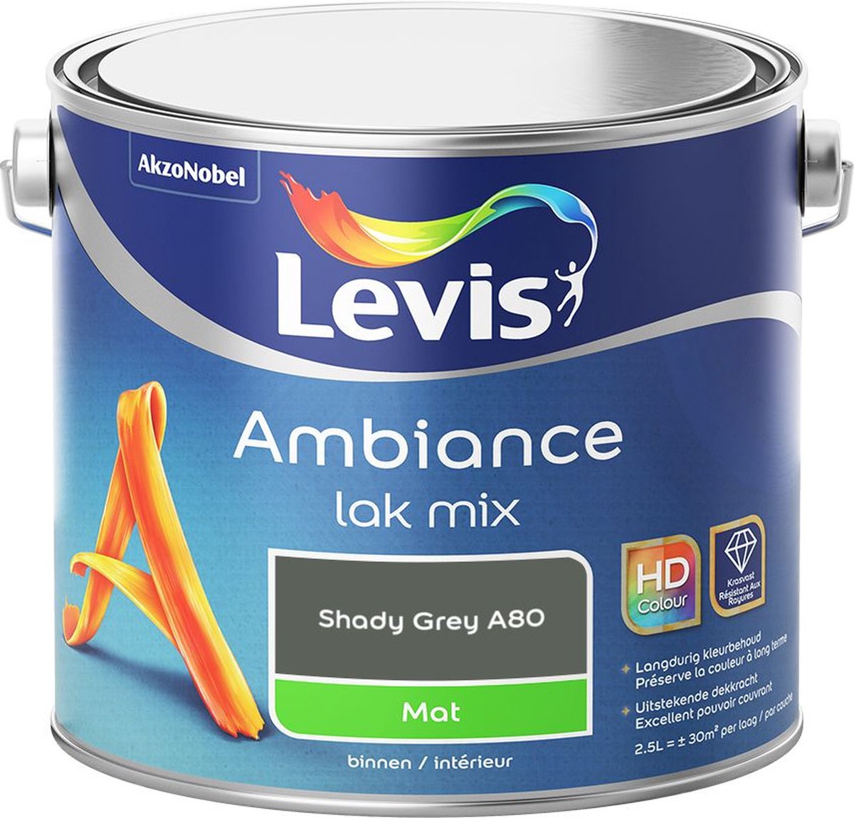 Levis - Ambiance Lak Mat Mix - Shady Grey A80 - Mengverf - 2,5 L