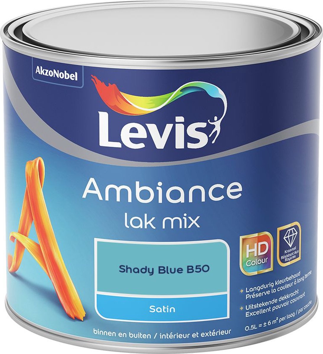 Levis - Ambiance Lak Satin Mix - Shady Blue B50 - Mengverf - 0,5 L