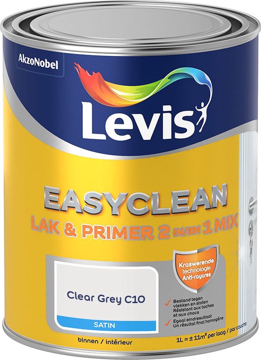 Levis - EasyClean Lak & Primer 2-In-1 Mix - Clear Grey C10 - 1 L