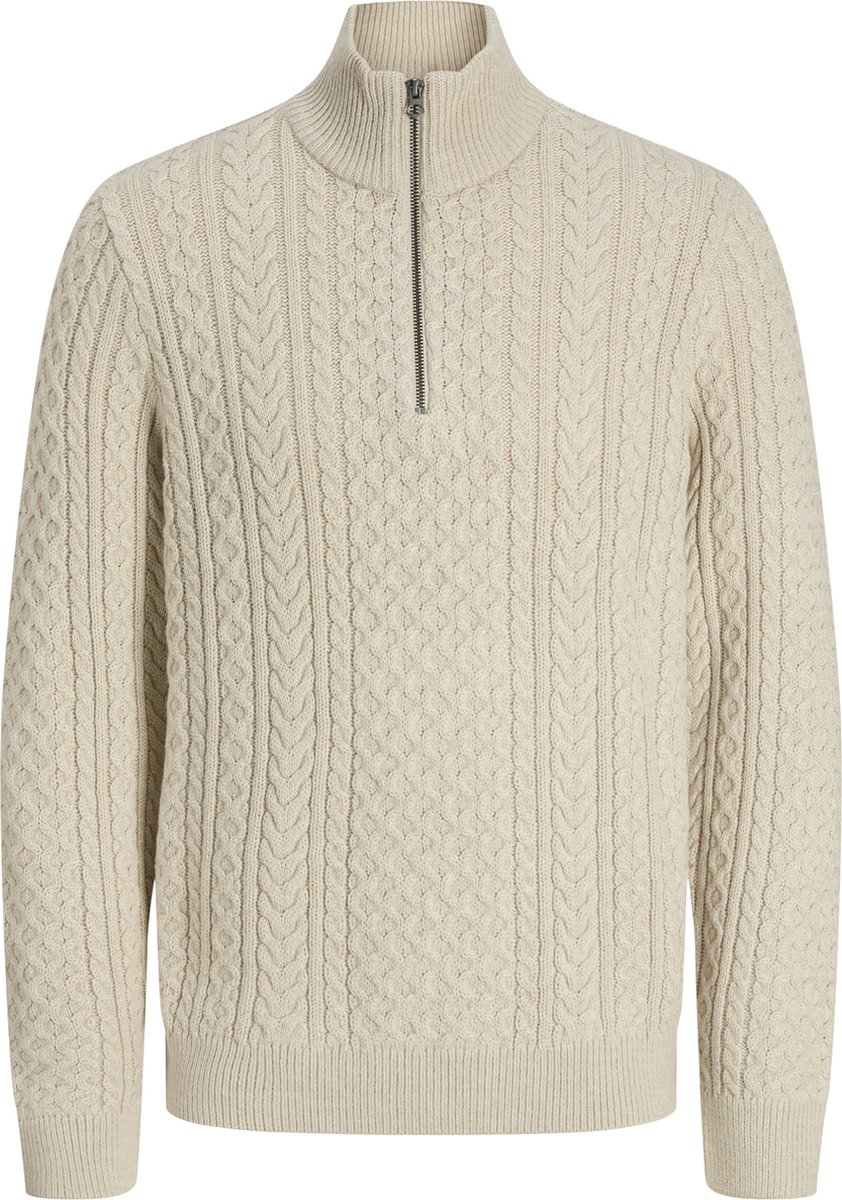 Jack & Jones Trui Jprblusean Knit Cable Half Zip Sn 12283487 Silver Lining/melange Mannen Maat - L