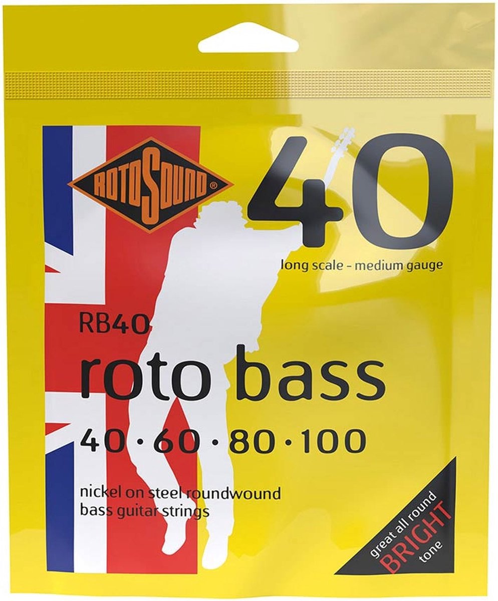 Basgitaarsnaren set Rotosound RB40 nickel on steel roundwound Medium