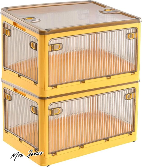 Cetomo 15L x 3 opbergdozen met deksels, plastic opbergbakken met vergrendelende gespen, kliksluiting, stapelbaar, nesten, organizer voor thuiskantoorkleding, helder blauw, 15L-3 Pack