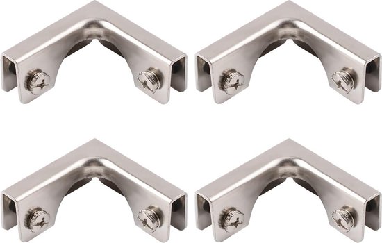 ROFMAPLE Glazen klemmen, 8 stuks 10-12 mm verstelbare roestvrijstalen 304 glazen beugel platte achterkant met micro-verstelbare schroeven, zeshoekige sleutel voor balustrade trapleuning