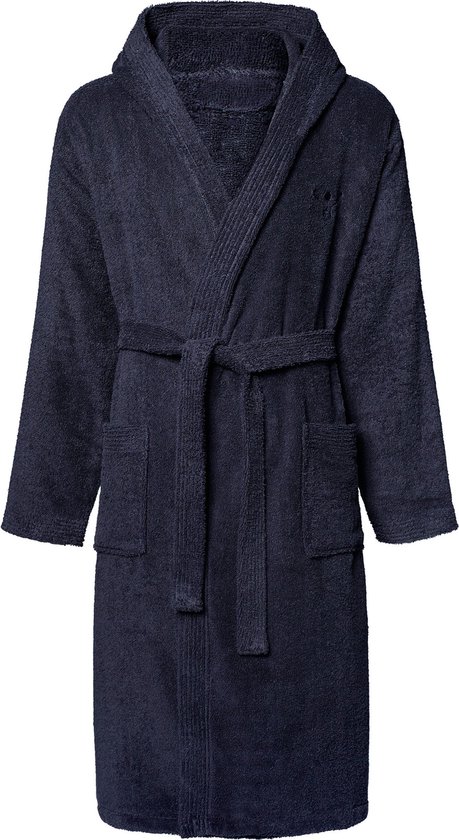 Peignoir unisexe Chiemsee à capuche 100% coton taille S - XXL bleu foncé
