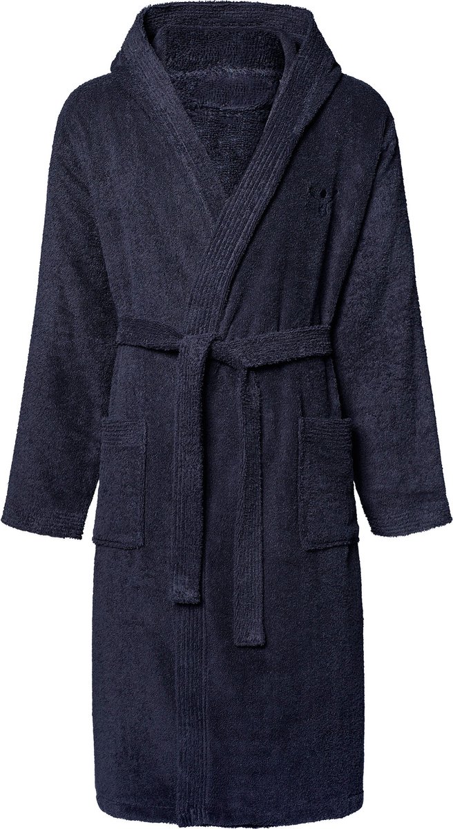 Chiemsee unisex badjas met capuchon 100% katoen maat S - XXL donkerblauw