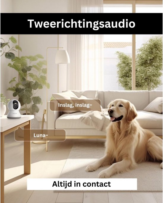 ApexArte® Hondencamera - Huisdiercamera - Babyfoon met Camera en App - Baby Monitor - Full HD - Wit van ApexArte — afbeelding 3