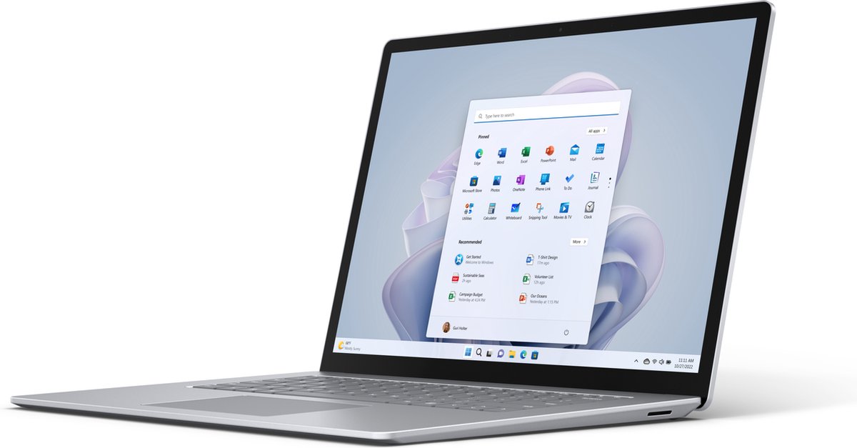 Microsoft Surface Laptop 5 Intel® Core™ i7 i7-1265U 38,1 cm (15") Touchscreen 8 GB LPDDR5x-SDRAM 256 GB SSD Wi-Fi 6 (802.11ax) Windows 11 Pro UK International Platina