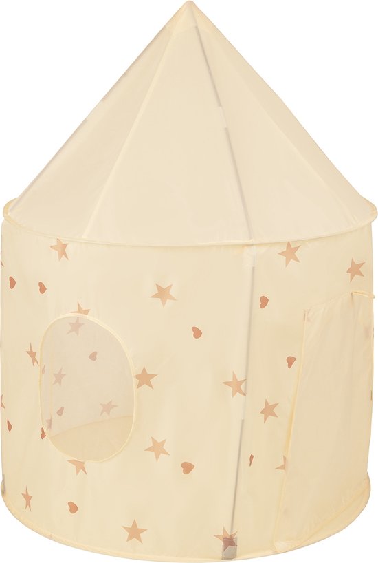 Selonis Tente de Tentes pour jouer pour enfants 100 x 130 cm/400 Balles en forme de pavillon pour Enfants, maison de jeu portable facile à installer pour l'intérieur et l'extérieur, beige clair : beige pastel/ Blauw pastel/couleur saumon