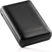 MOJOGEAR Mini Extra Fast 10.000 mAh Powerbank – Geschikt voor iOS en Android - 3 apparaten tegelijk opladen - 2x USB / 1x USB C - Geschikt voor snelladen van smartphones en tablets - Zwart
