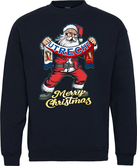 Kersttrui Kerstman Utrecht | Foute Kersttrui Dames Heren | Kerstcadeau | FC Utrecht supporter | Navy | maat XL