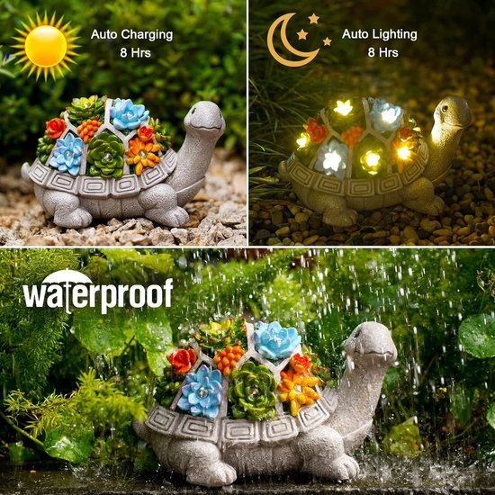 Yeomoo Pagode Tuindecoratie op zonne-energie, tuinfiguren, Zen tuin
