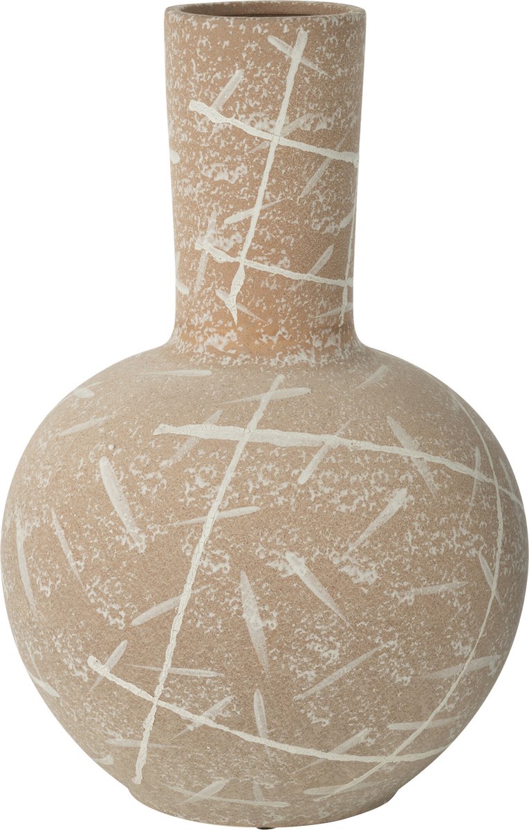 J-Line vaas Dune Bol - keramiek - beige/wit - Ø 34 cm Multi