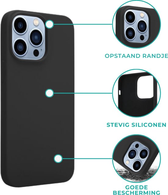 ShieldCase telefoonhoesje geschikt voor Apple iPhone 15 Plus siliconen hoesje - optimale bescherming - backcover - zwart