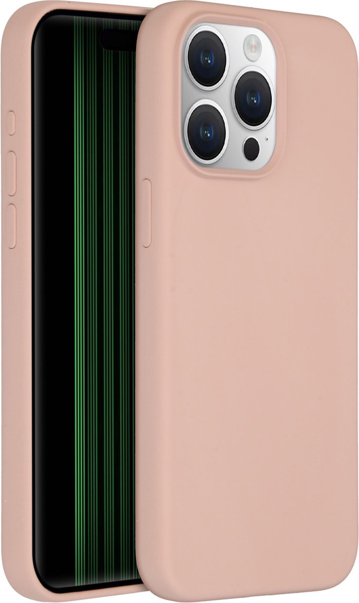 Accezz Hoesje Geschikt voor iPhone 15 Pro Max Hoesje Siliconen - Accezz Liquid Silicone Backcover - Roze