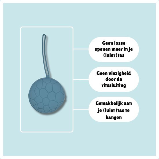 Speenhouder - Siliconen - BPA vrij - Pacifier case - Marineblauw van Mushie — afbeelding 5