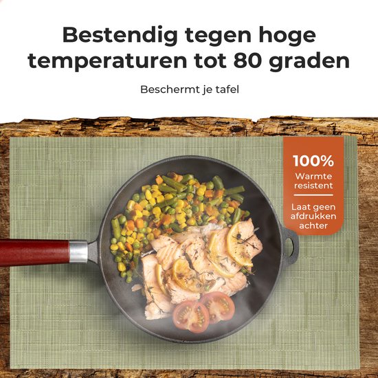 Castagnola PVC - Set de table en plastique - Dessous de verre hydrofuge - Dessous de verre - Napperons en plastique - 6 pièces - 45 x 30 cm - Vert