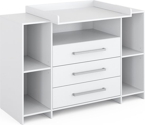 Vicco Commode Emma, Wit/Sonoma, 80 x 110.2 cm met 5 laden Vicco Commode Emma, Wit/Sonoma, 80 x 110.2 cm met 5 laden
