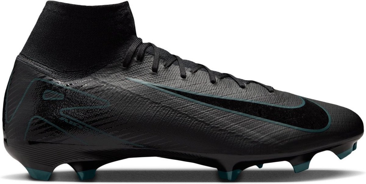 NIKE ZM SUPERFLY 10 PRO FG voetbalschoenen in zwart, maat 42.5, met verbeterde Air Zoom unit voor maximale snelheid.