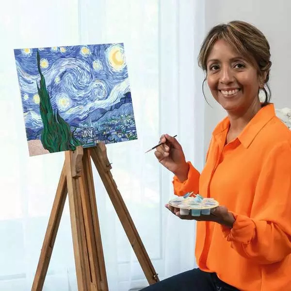 Ravensburger The Starry Night (Van Gogh) - Schilderen op nummer voor volwassenen — afbeelding 7
