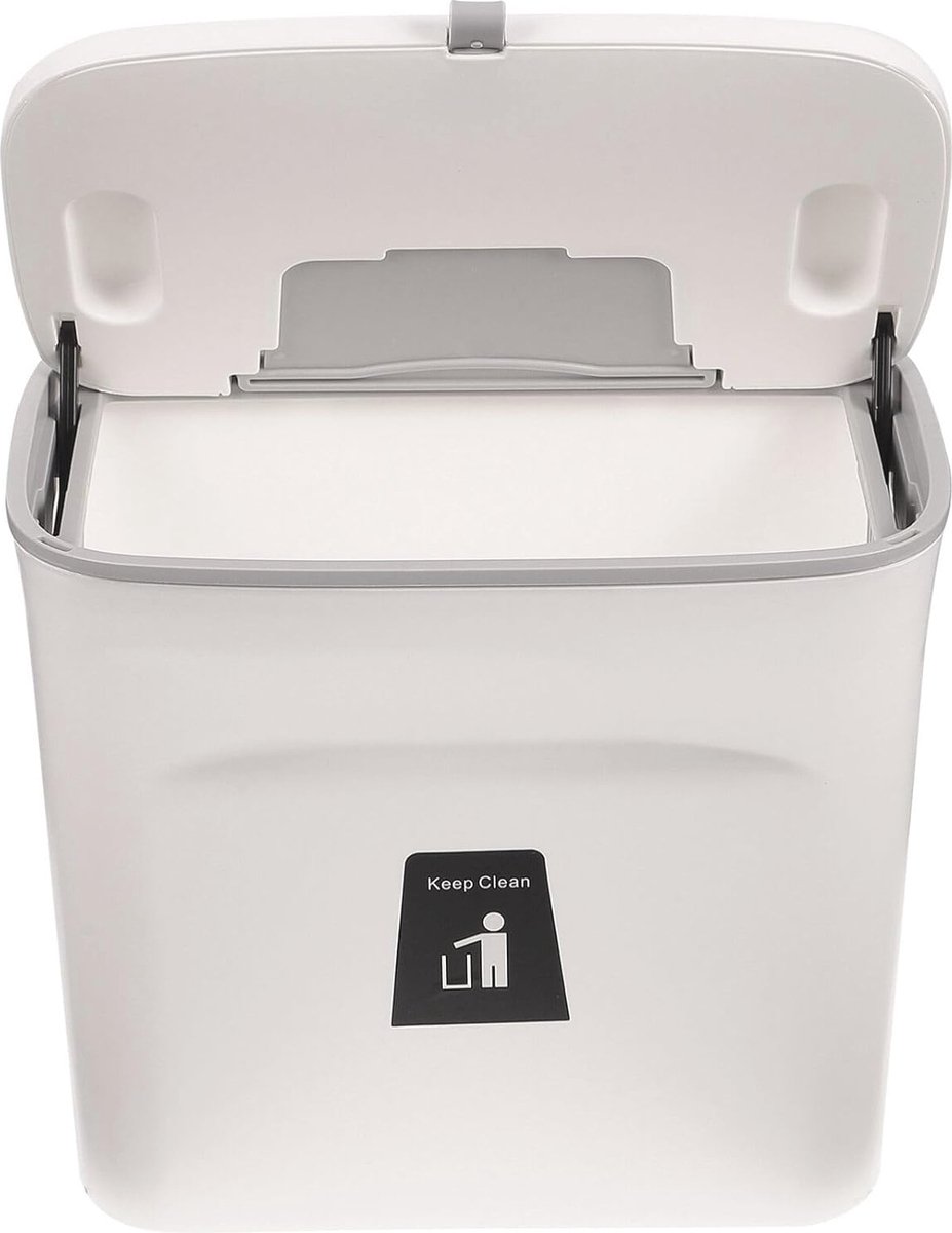Goedkoopste Hangende Keuken Vuilnisemmer met Deksel 7L - Compacte Afvalopslag voor Wastafel, Badkamer, en Kantoor - Wandmontage, Wit