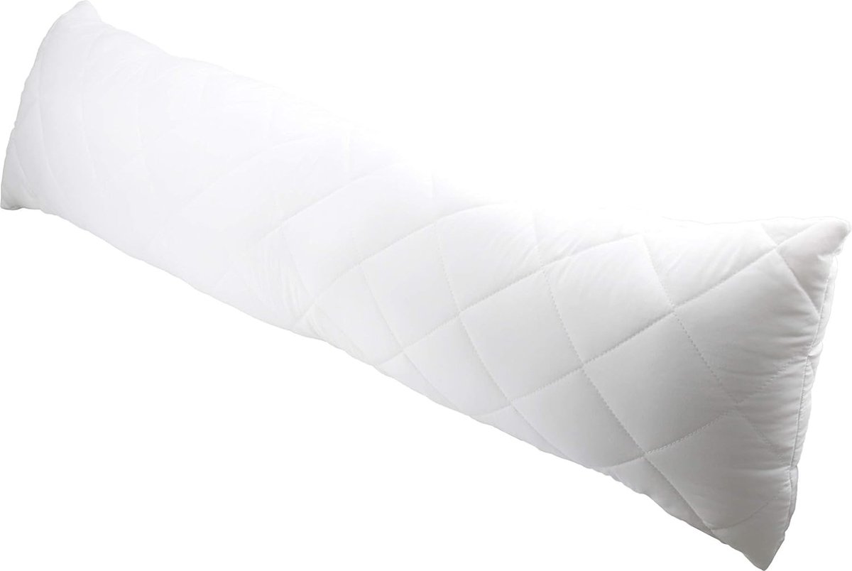 Goedkoopste Zijslaapkussen Gewatteerd 40 x 145 cm - Ademend en Allergievriendelijk Kussen voor Zijslapers en Borstvoeding