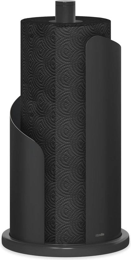 Keukenrolhouder mat zwart staal - 31,5cm hoog - vtwonen
