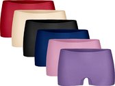 Dames Slips - Invisible Midi Shorts - 6-Pack - Mix Kleur - Maat S/M