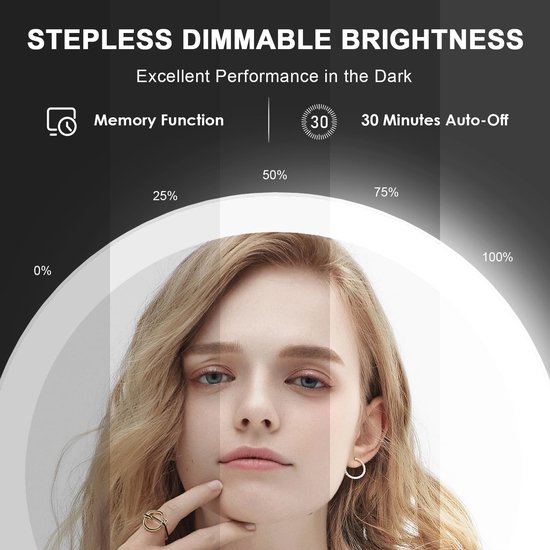 Draagbare 10x Vergrotende Make-up Spiegel met LED Verlichting - 360° Draaibaar en Zuignap Bevestiging van Eldurá — afbeelding 5