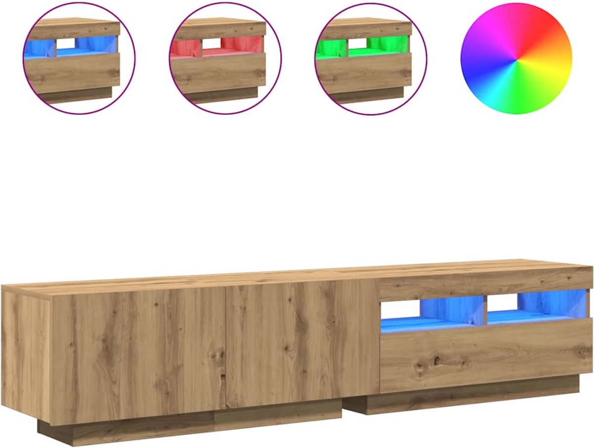 vidaXL Tv-meubel met LED-verlichting 90x35x40 cm sonoma
