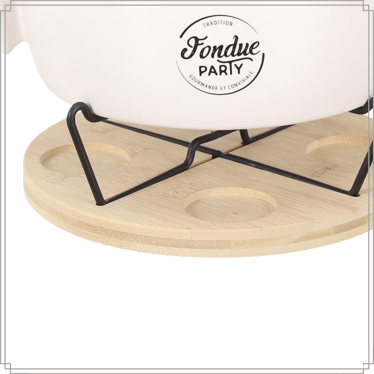 OTIX Kaasfondue set - fonduepannen met brander - 4 personen - Fondueset - met vorkjes - Chocolade - Fondue – foto 2