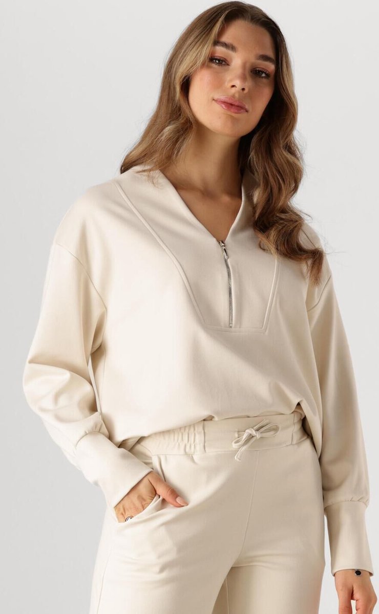 Access D44-2143-749 Truien & vesten Dames - Sweater - Hoodie - Vest- Ecru - Maat L