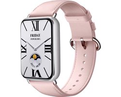Strap-it Echt leren bandje - geschikt voor de Xiaomi Redmi Watch 6 / Redmi Watch 6 Active / Redmi Watch 6 Lite / Redmi Watch 5 / Redmi Watch 4 / Xiaomi Smart Band 10 Pro / Smart Band 9 Pro / Smart Band 8 Pro (roze)