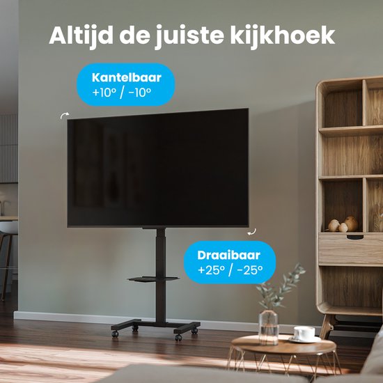 TV-standaard met wielen voor 32-75 tv's