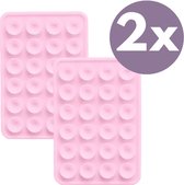 xoxo Wildhearts telefoonsticker Bundel - 2x Stick On Me sticker - Selfiesticker TikTok - Zuignap telefoonhoes telefoon sticker - Sticky sticker - Octobuddy Popsocket - Telefoonhouder - Vierkant - Roze (2 stuks)