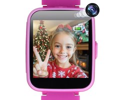 foto van Soundlogic Smartwatch Kinderen met Spelletjes - Kinderhorloge Meisje - Kinder Smartwatch - Roze