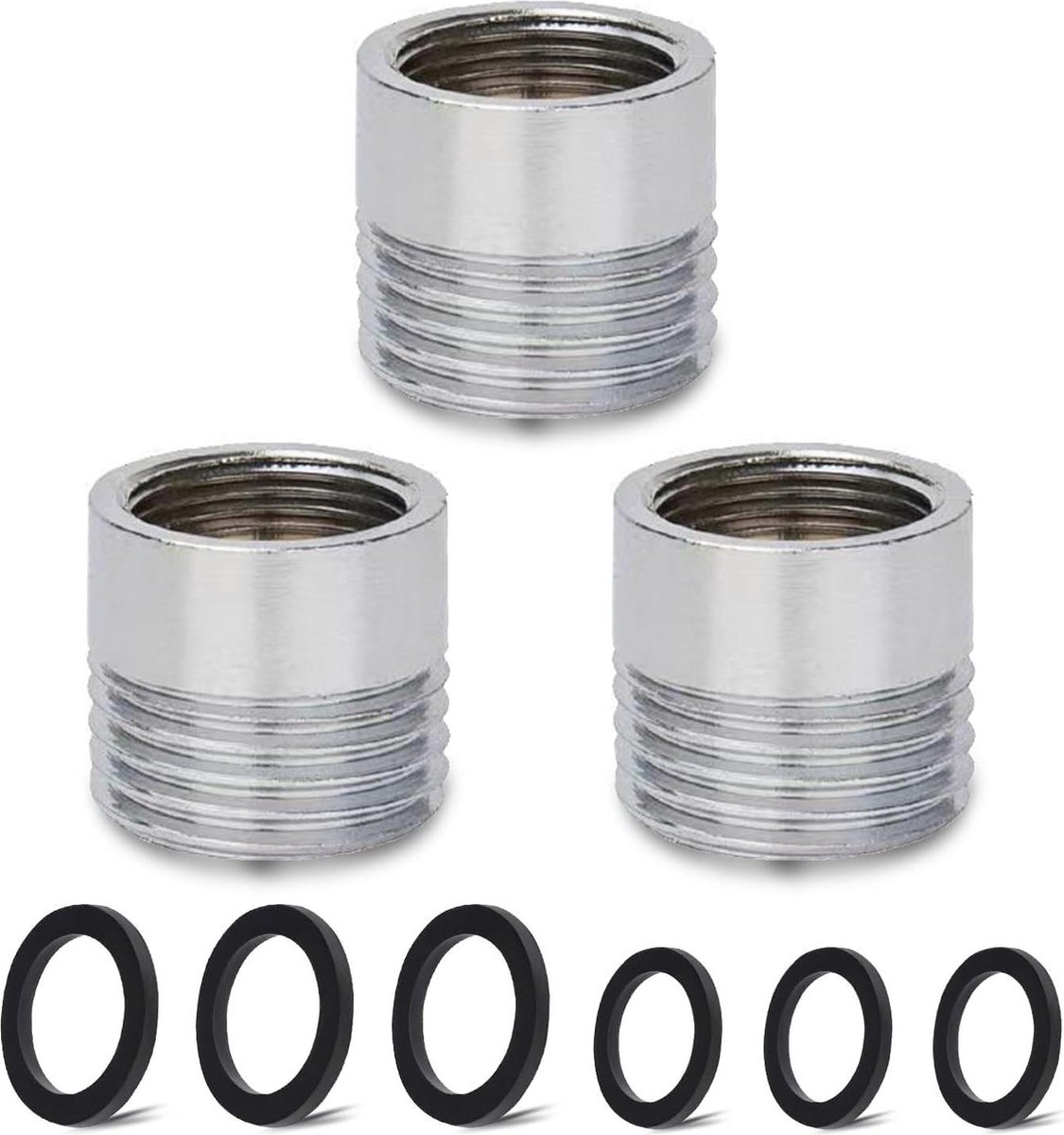 Faucet Adapter Kit - Male M22mm to Male M25mm - Kitchen Aerator Adapter Set - Basin Faucet Adapter - Connecting Garden Hose - Water Filter - Standard Hose via Diverter - 3pcs