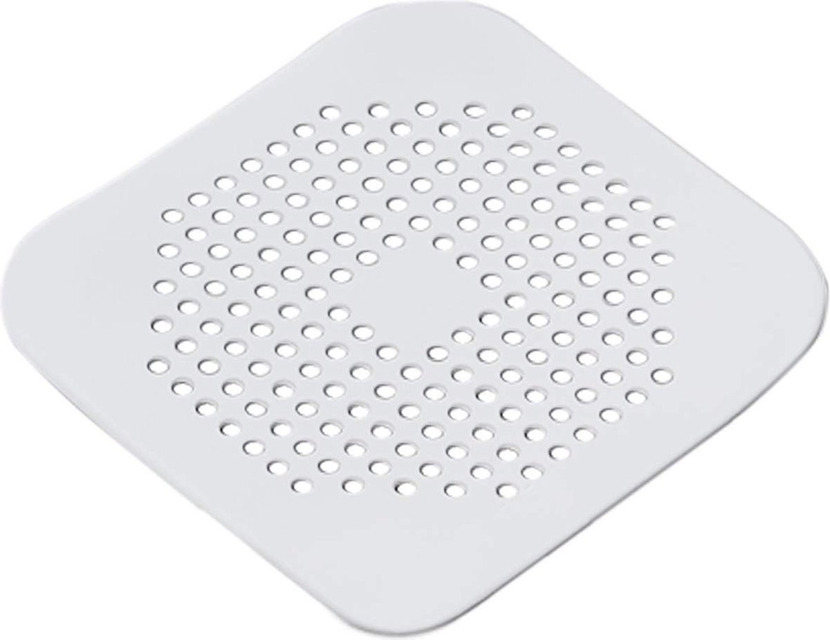 Goedkoopste YONO Siliconen Gootsteen Zeef - Afvoerzeef 14cm - Badkamer - Douche - Keuken - Wit