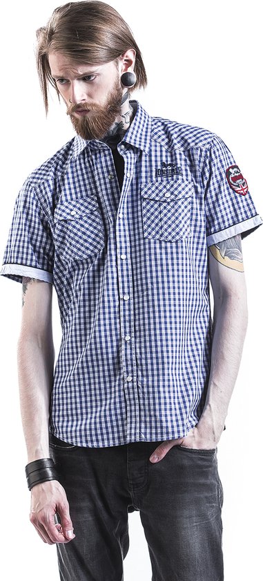 Lonsdale Berny Chemise Manches Courtes Blauw L Homme
