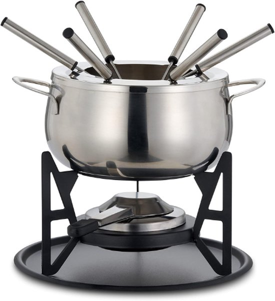 10-Delige Premium Roestvrijstalen Fondueset - Met Geschenkdoos Rosegoud Koper Voor 6 Personen Voor Chocolade Kaas Vlees Ideaal Kerstcadeau