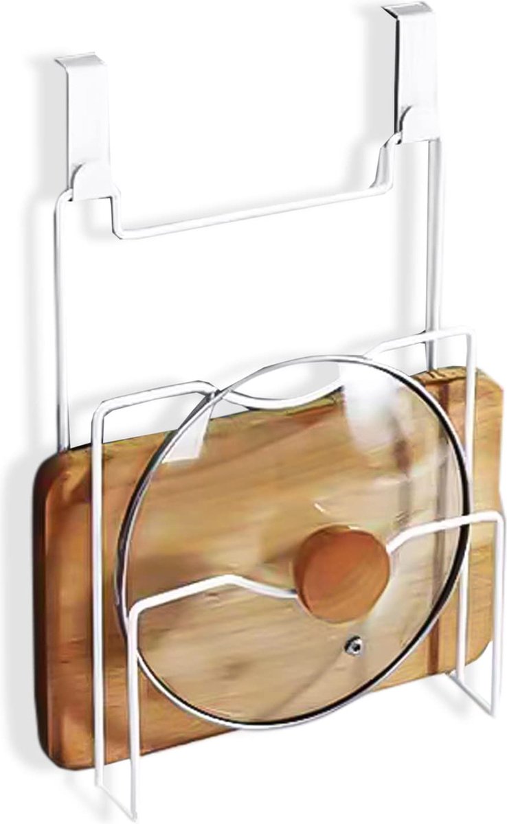 JGS ® Ruimtebesparende Wandhouder voor Pannendeksels en Keukenaccessoires, Eenvoudig te Monteren Zonder Boren