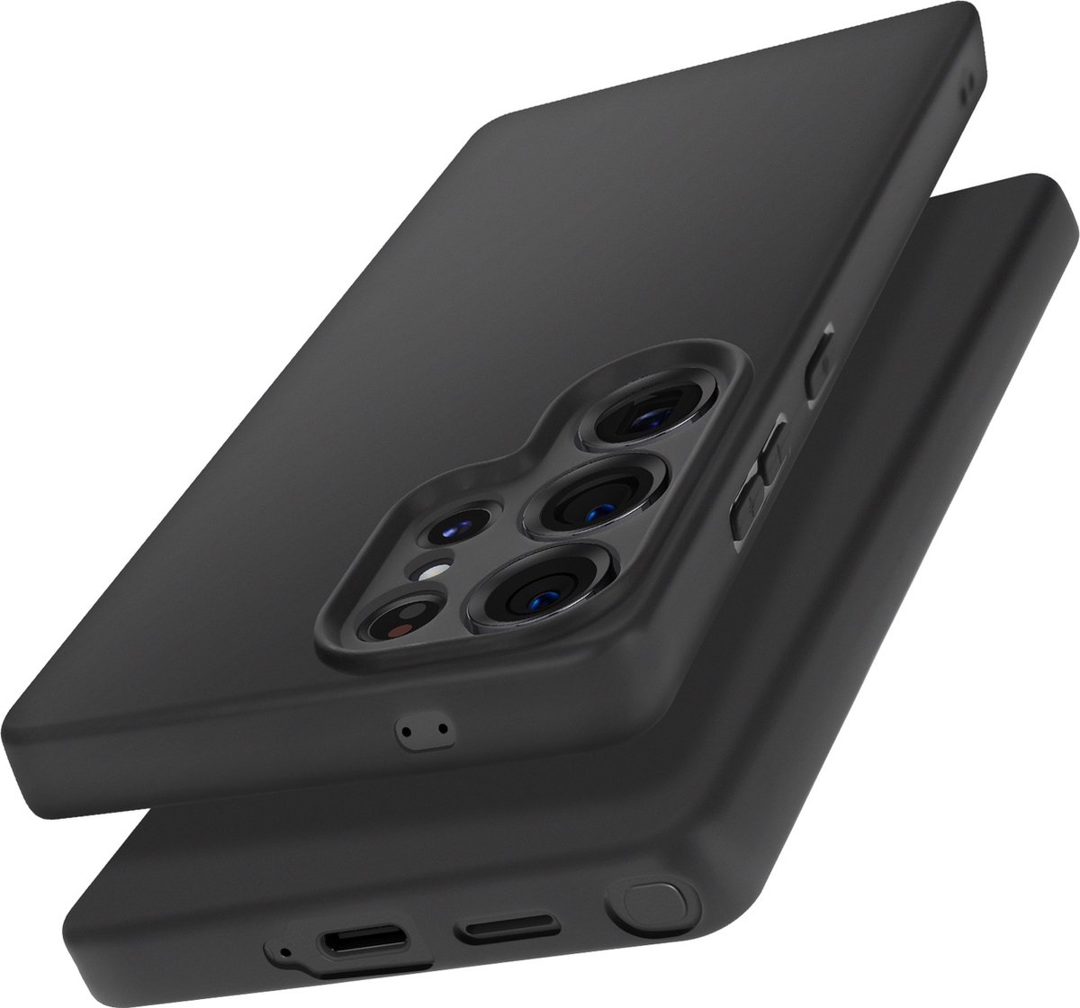 Avizar Hoesje Geschikt voor Samsung Galaxy S25 Ultra Silicone Soft Mate, Zwart