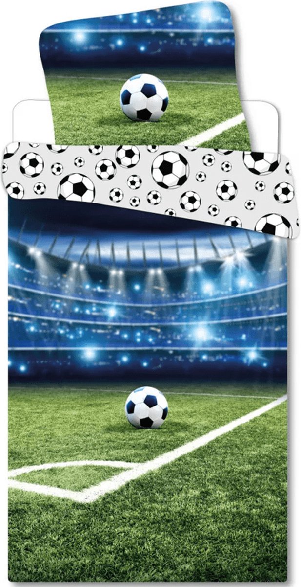 Voetbal Dekbedovertrek voetbalstadion - Eenpersoons - 140 x 200 cm