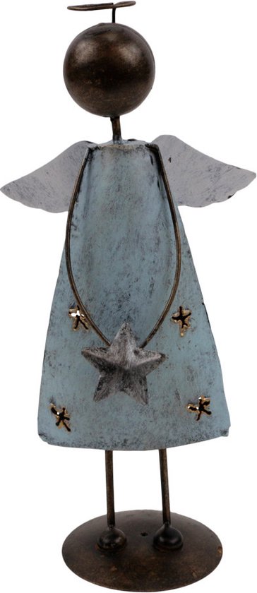 Staande Metalen Engel met Ster in Handen