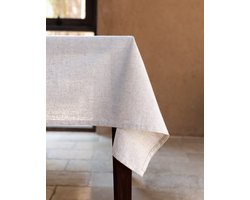 Tafelkleed 400 x 145 – Rechthoek – Linnen Blend – 10 tot 16 personen – Beige