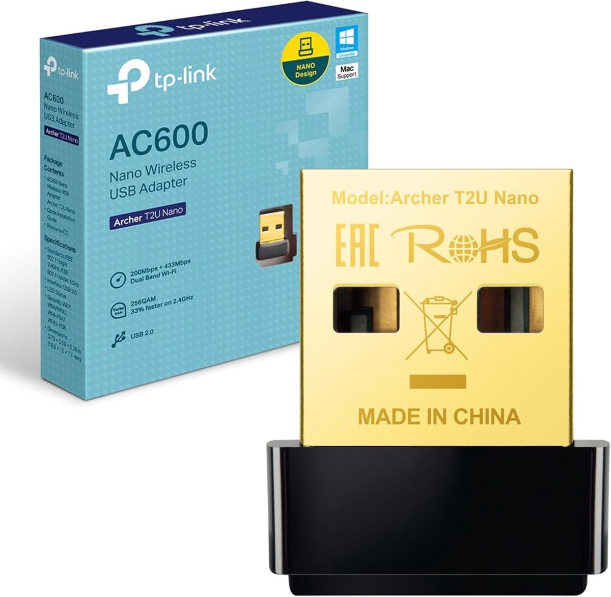 Dual Band AC600 USB Wifi Adapter voor PC en Laptop