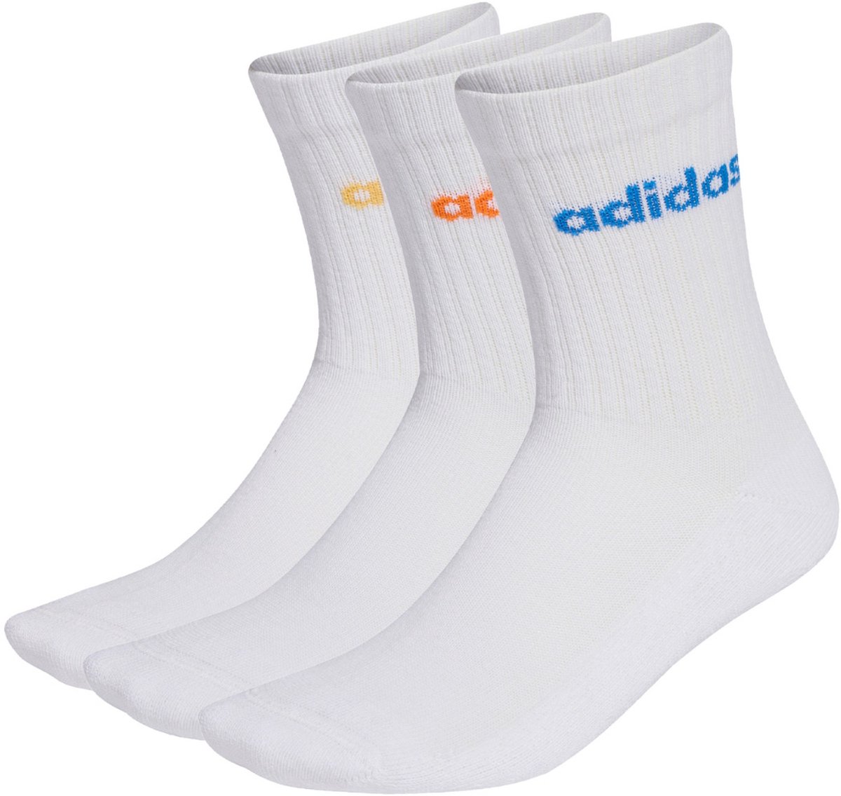 Adidas 3-pack sokken met gekleurd logo Wit
